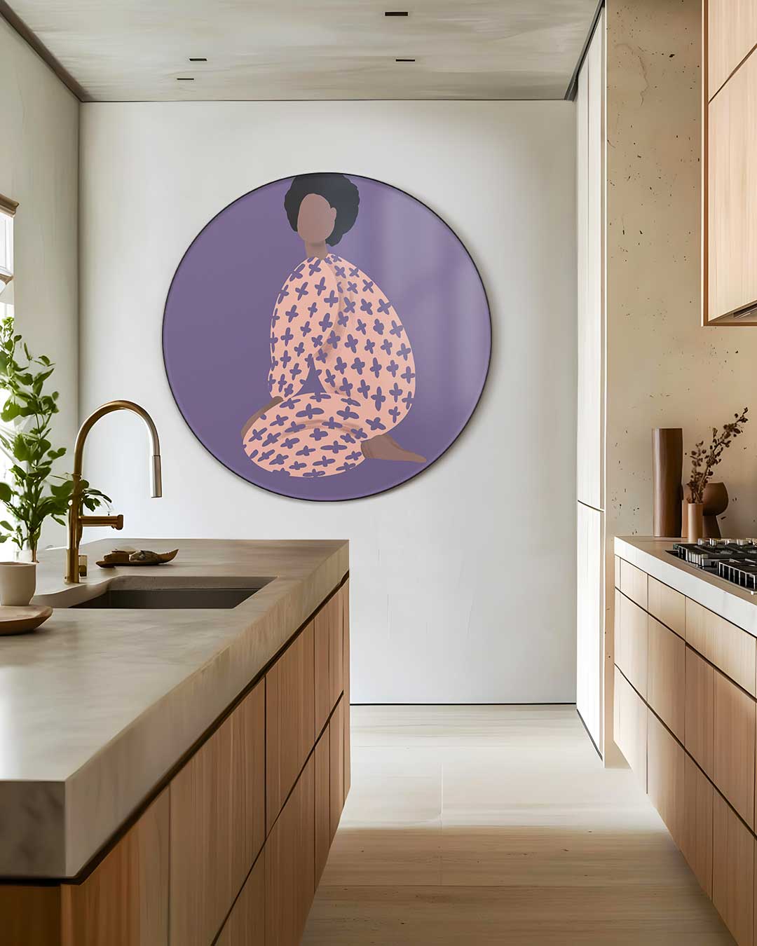 Stijlvolle Muurcirkel met Abstracte Kunst-WallArtistic