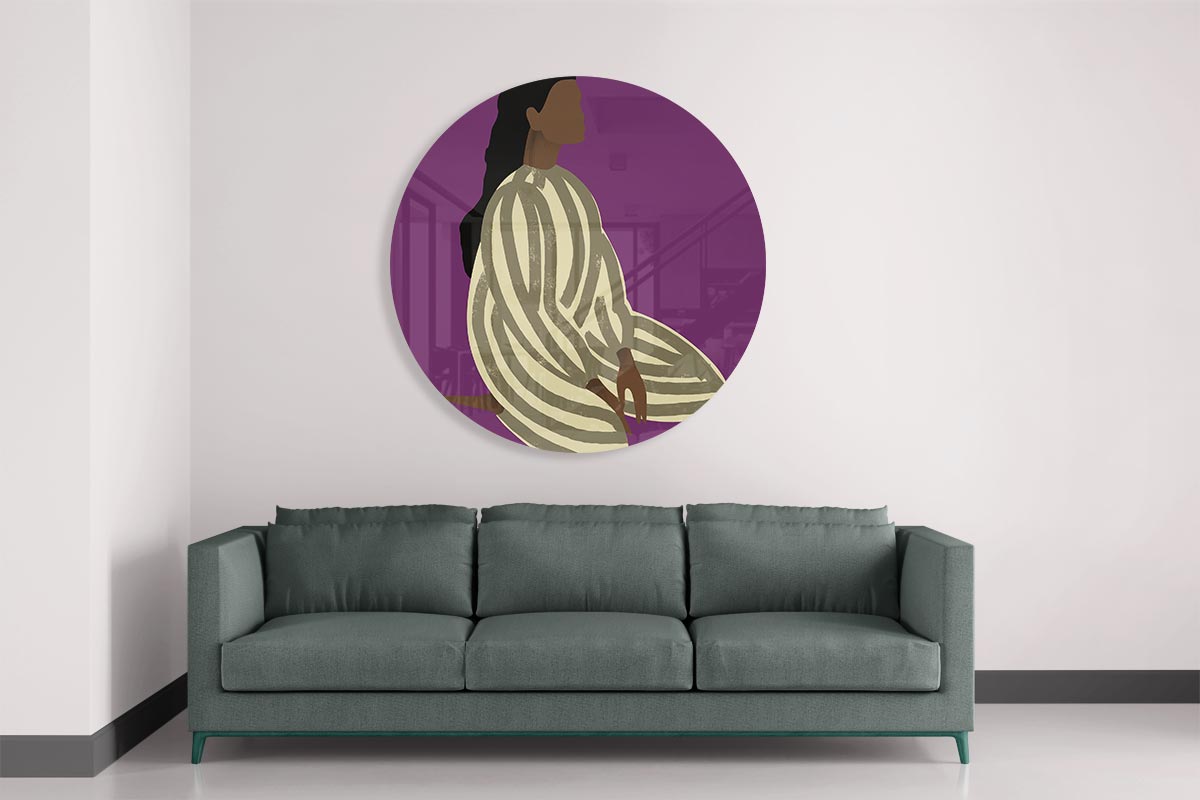 Vrouwelijke Silhouet Muurcirkel-WallArtistic