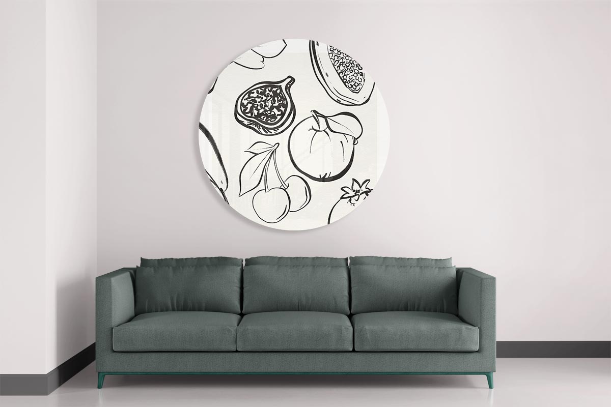 Fruitige Illustratie Muurcirkel-WallArtistic