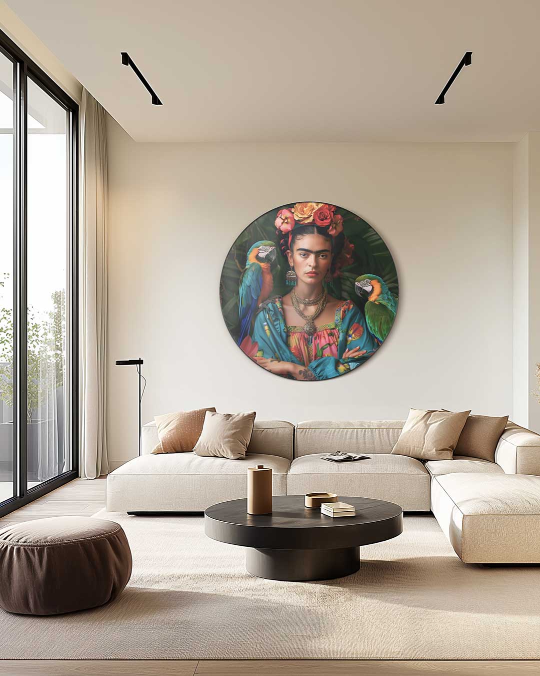 Kleurrijke Vrouwelijke Kunst Muurcirkel-WallArtistic