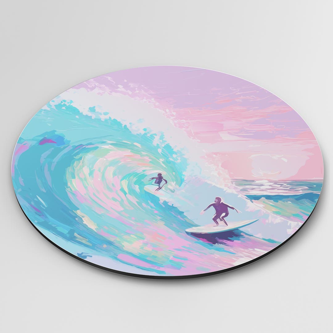Surfers op Golven Muurcirkel