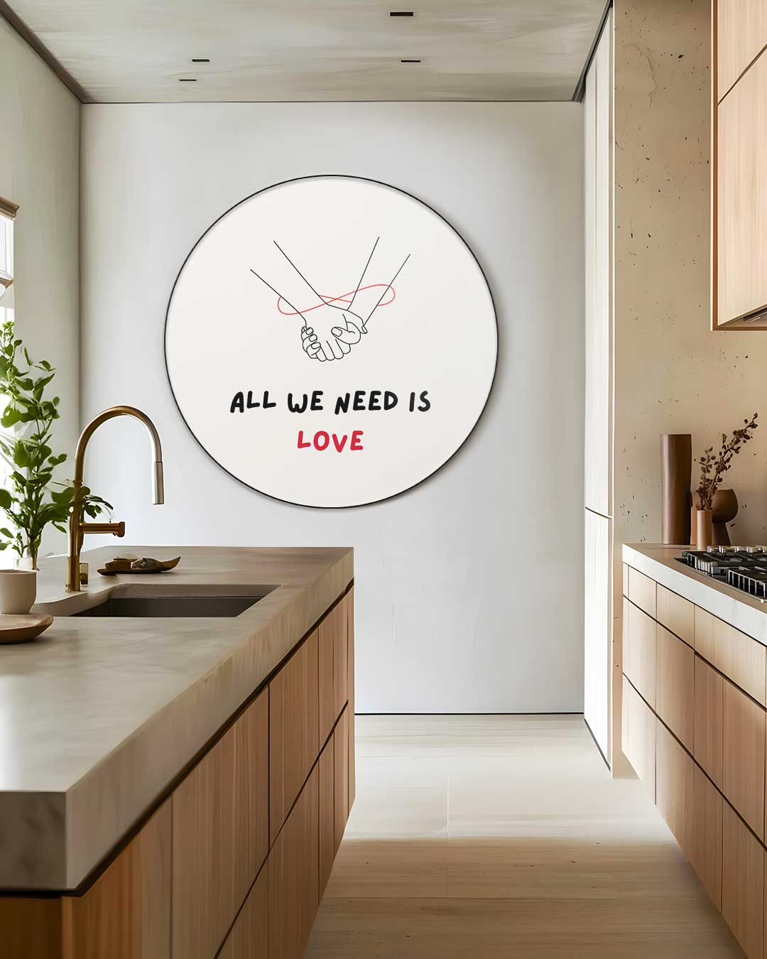 Romantische Muurcirkel All We Need Is Love-WallArtistic