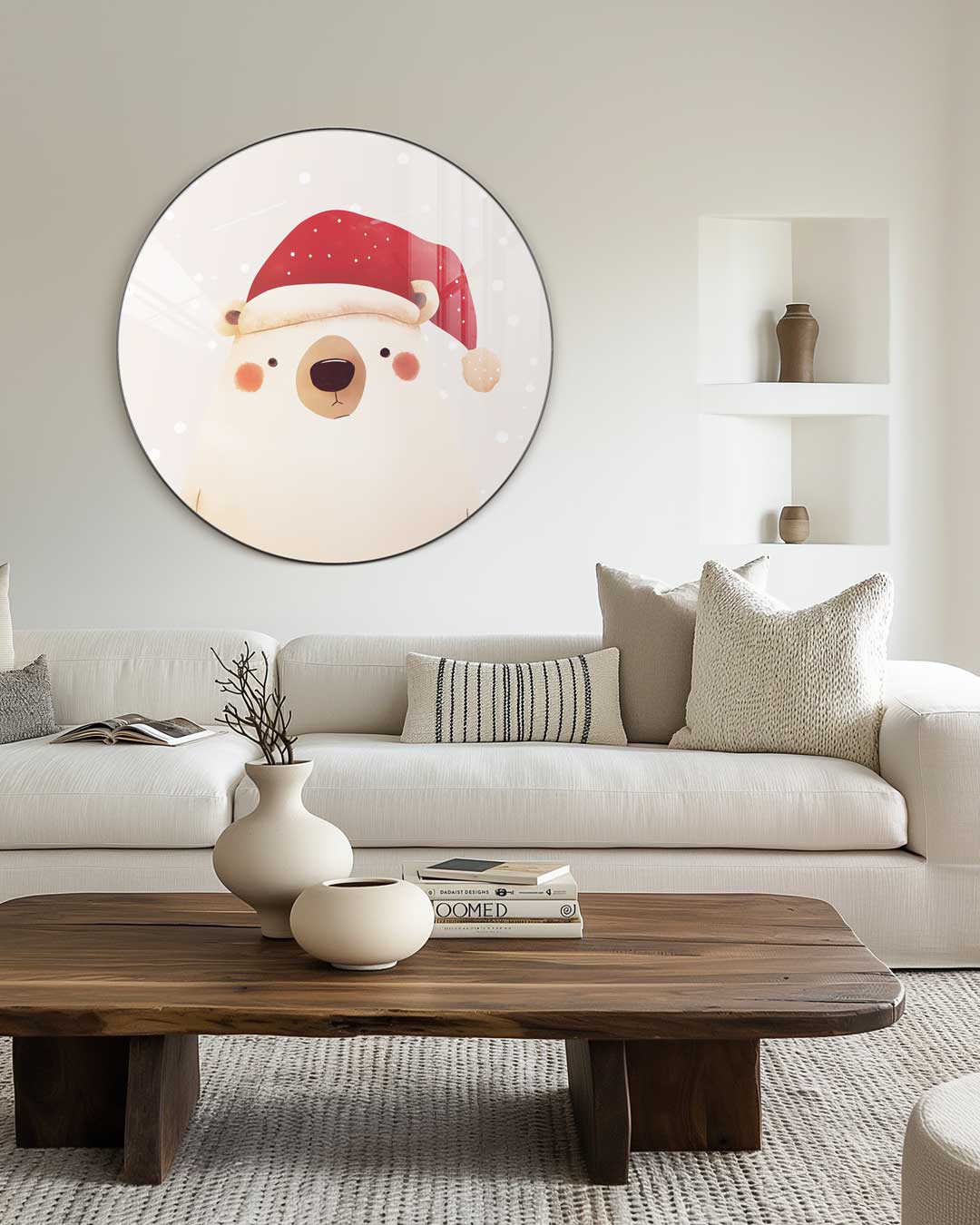 Kerstbeer Muurcirkel-WallArtistic
