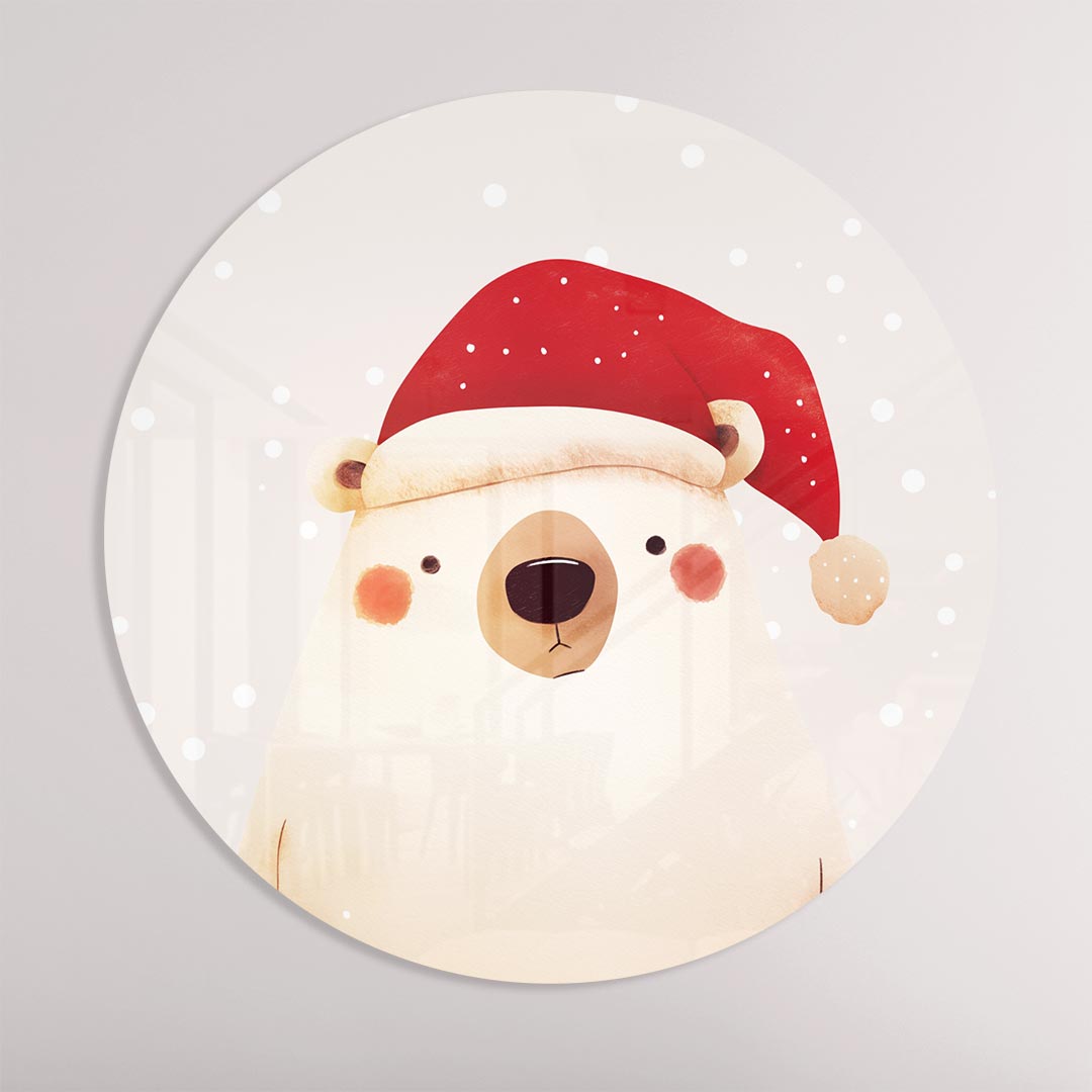 Kerstbeer Muurcirkel-WallArtistic