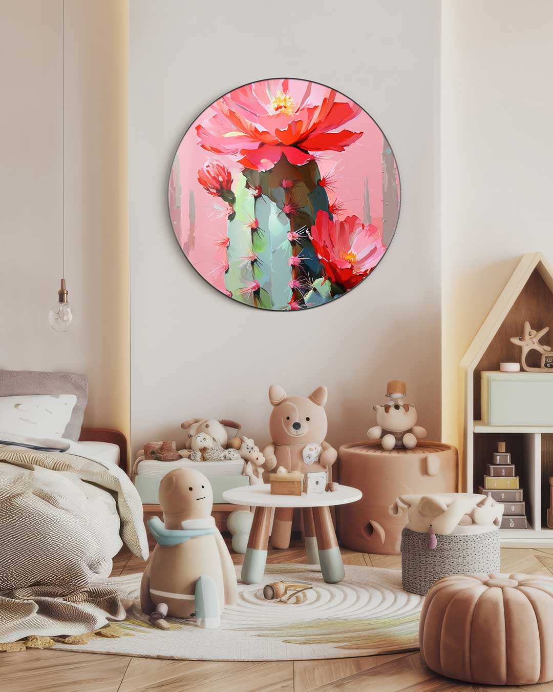 Tropische Bloeiende Cactus Muurcirkel