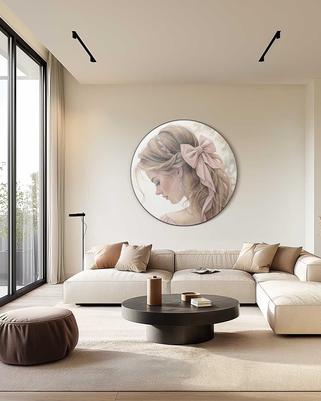 Romantische Muurcirkel met Pastel Portret