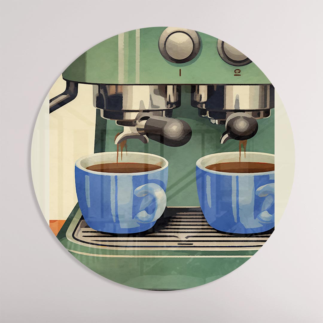 Koffie Romantiek Muurcirkel-WallArtistic