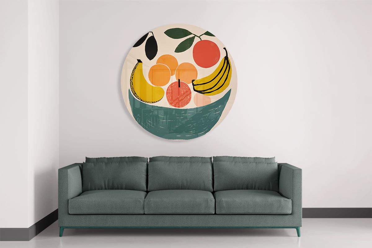 Vrolijke Fruit Mand Muurcirkel-WallArtistic
