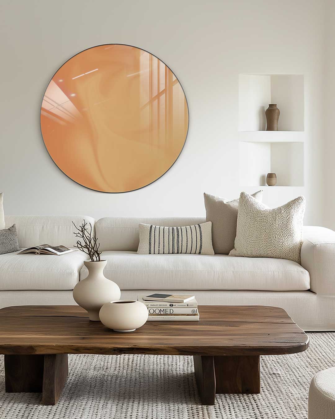 Warme Oranje Droomcirkel Muurcirkel