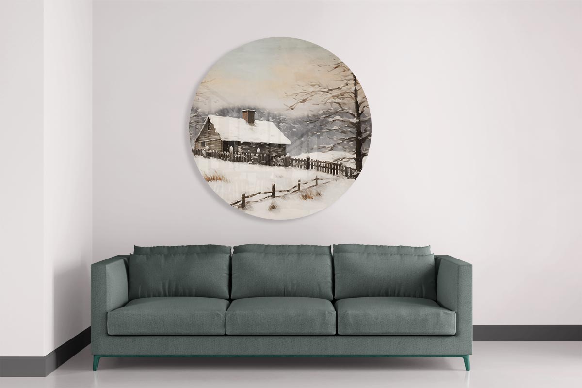 Winterse Chalet Muurcirkel