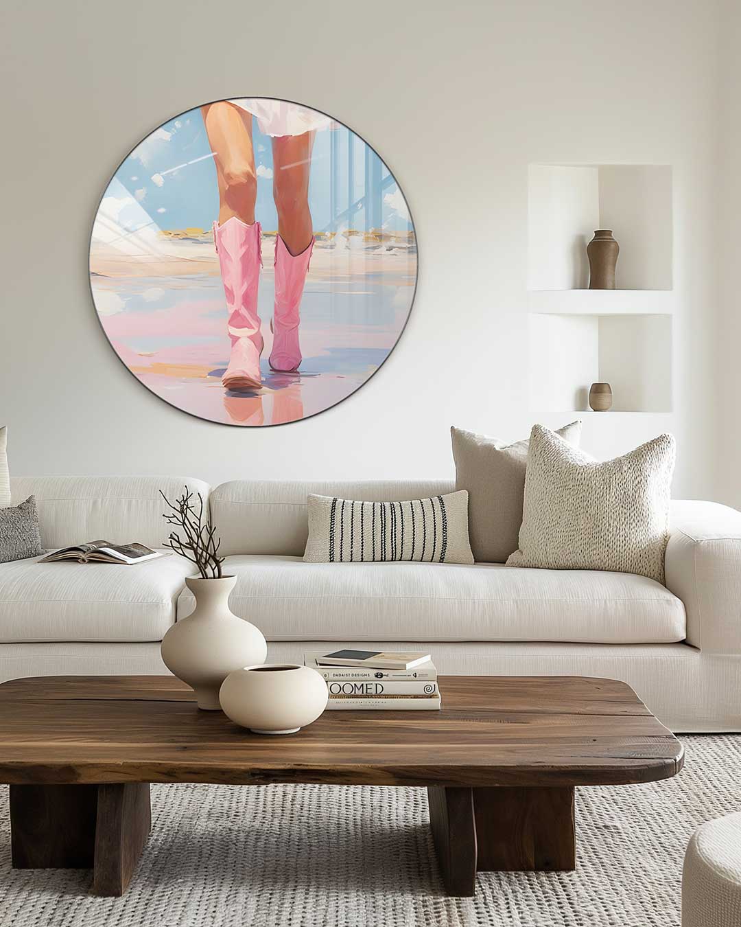 Roze Cowboy Wanddecoratie Muurcirkel