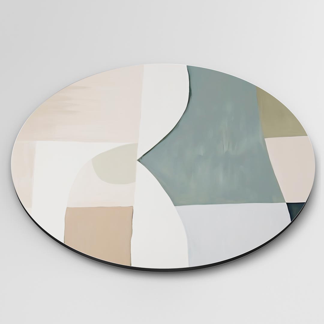 Abstracte Wandcirkel Beige Groenten Muurcirkel