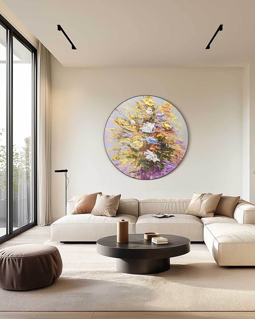 Kleurrijke Bloemenpracht Muurcirkel-WallArtistic
