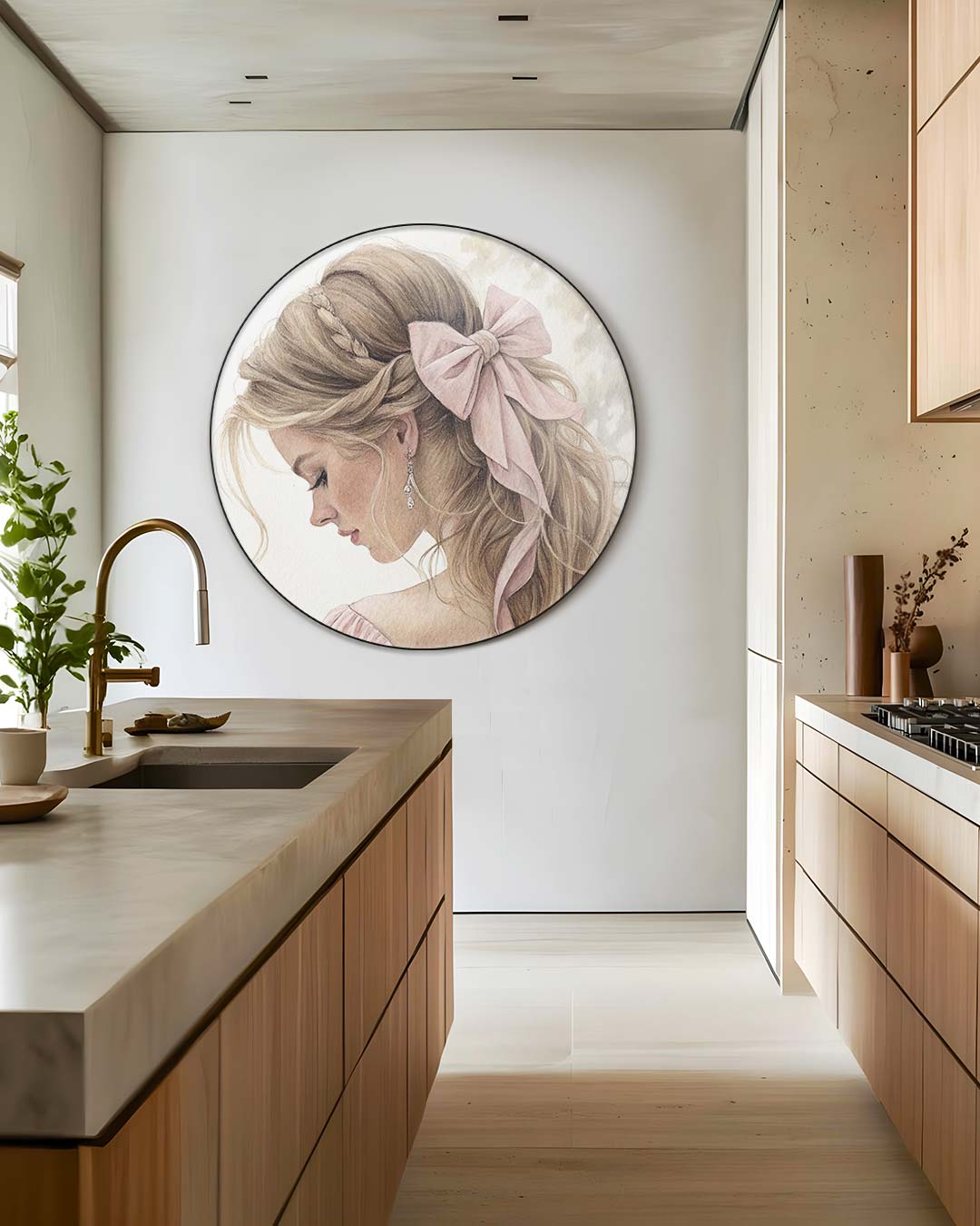 Romantische Muurcirkel met Pastel Portret