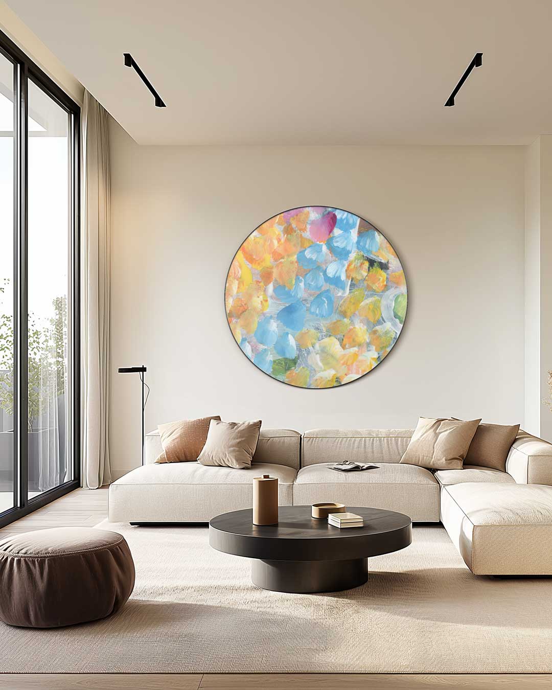 Kleurrijke Bloemen Droom Muurcirkel-WallArtistic