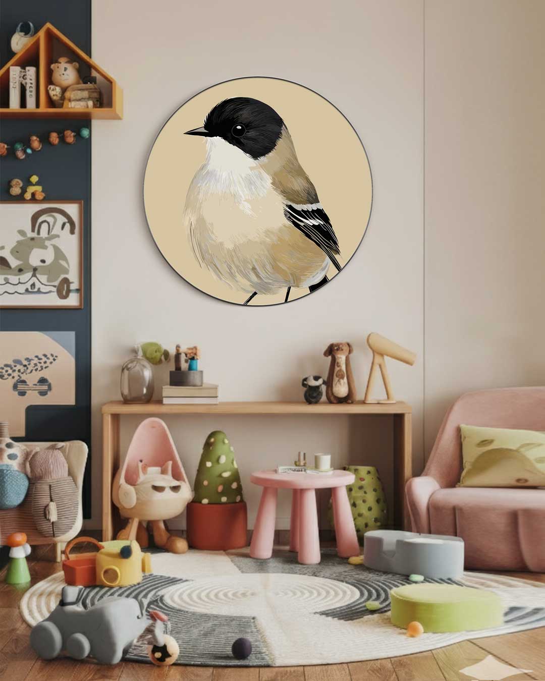 Schattige Vogel Muurcirkel