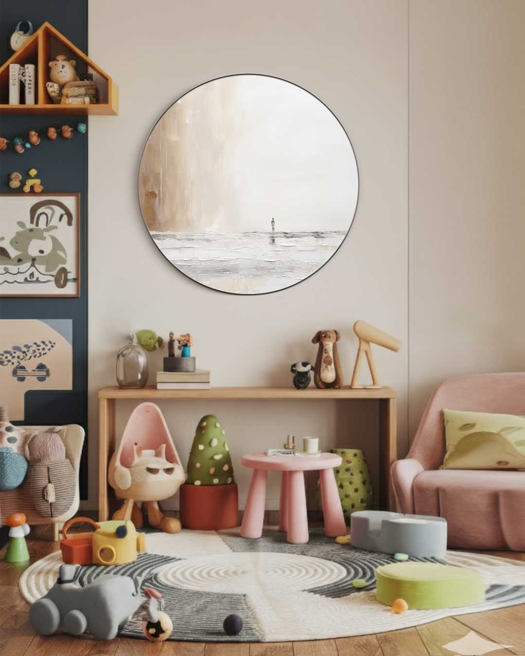 Rustgevende Muurcirkel met Natuurtafereel-WallArtistic