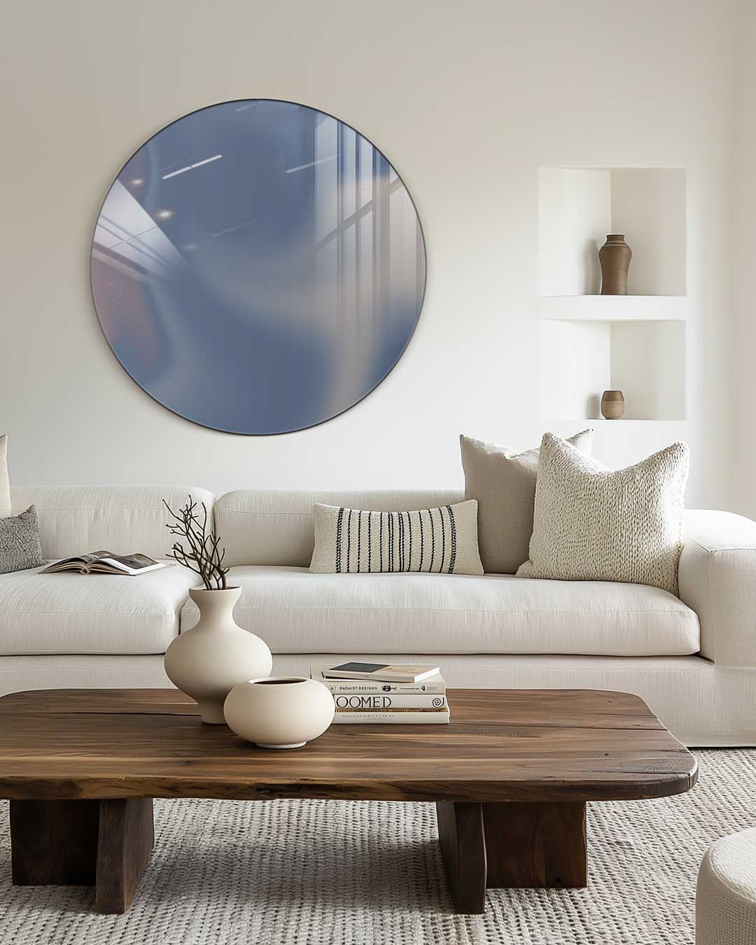 Elegante Blauw Tinten Muurcirkel