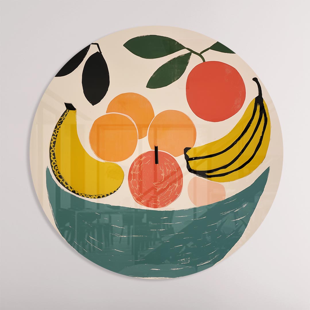Vrolijke Fruit Mand Muurcirkel-WallArtistic