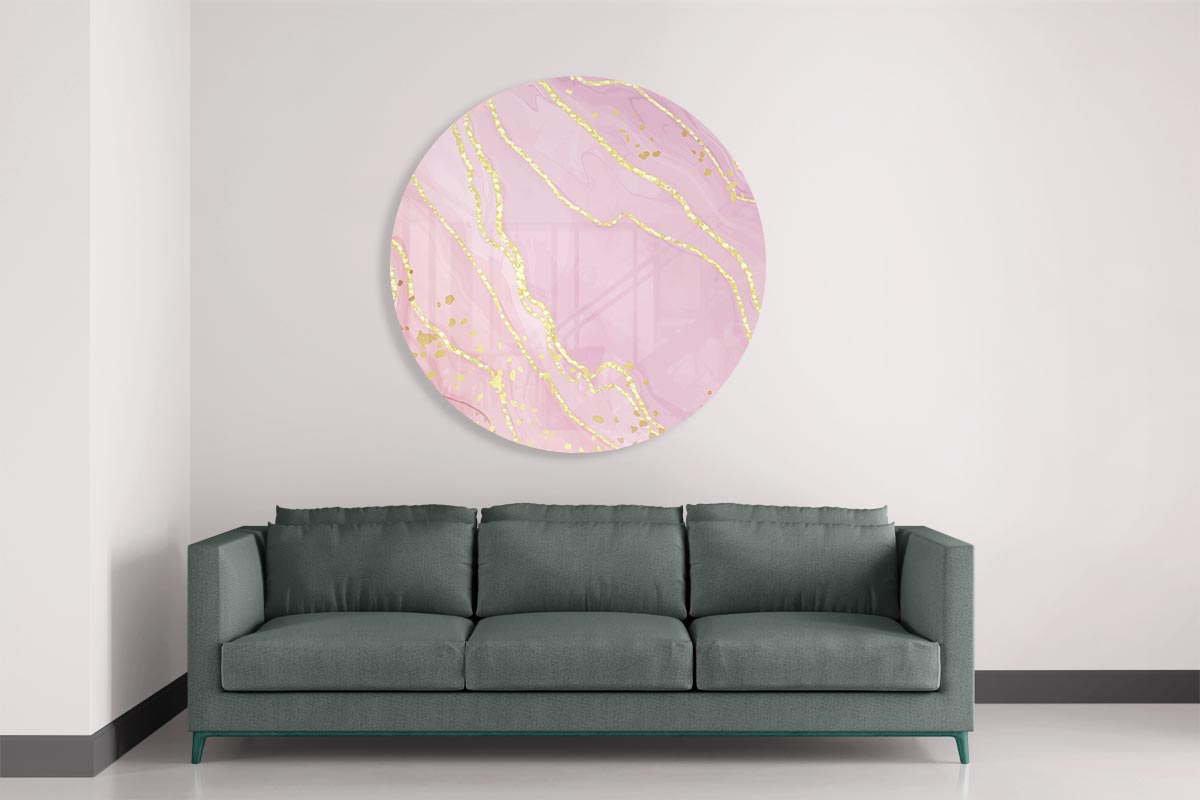 Elegante Marmer Roze Muurcirkel