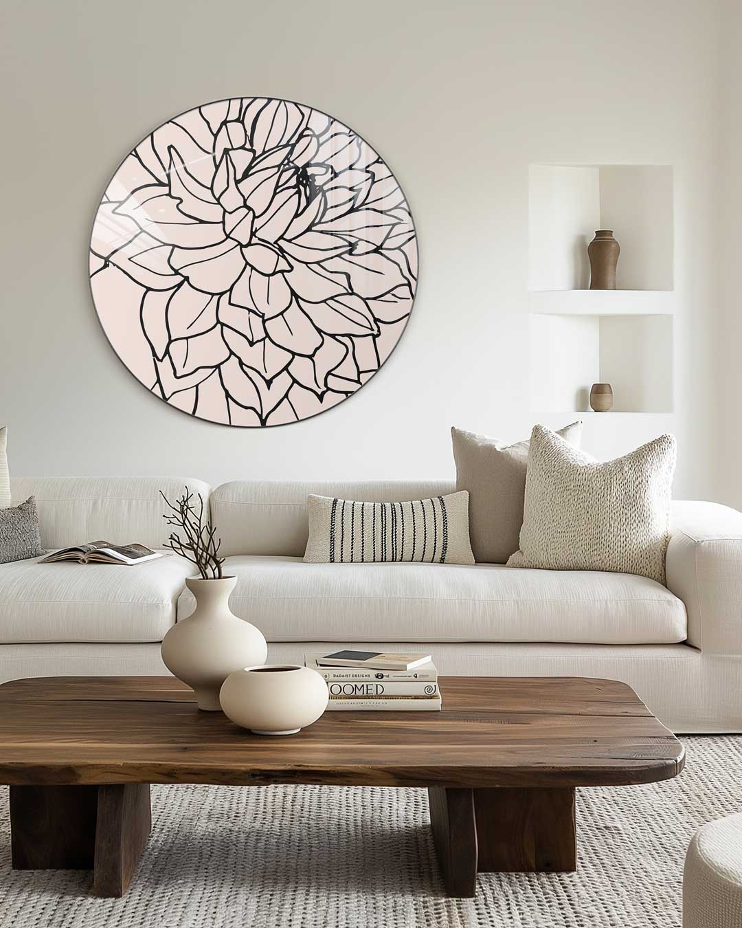 Elegant Bloemenpatroon Muurcirkel