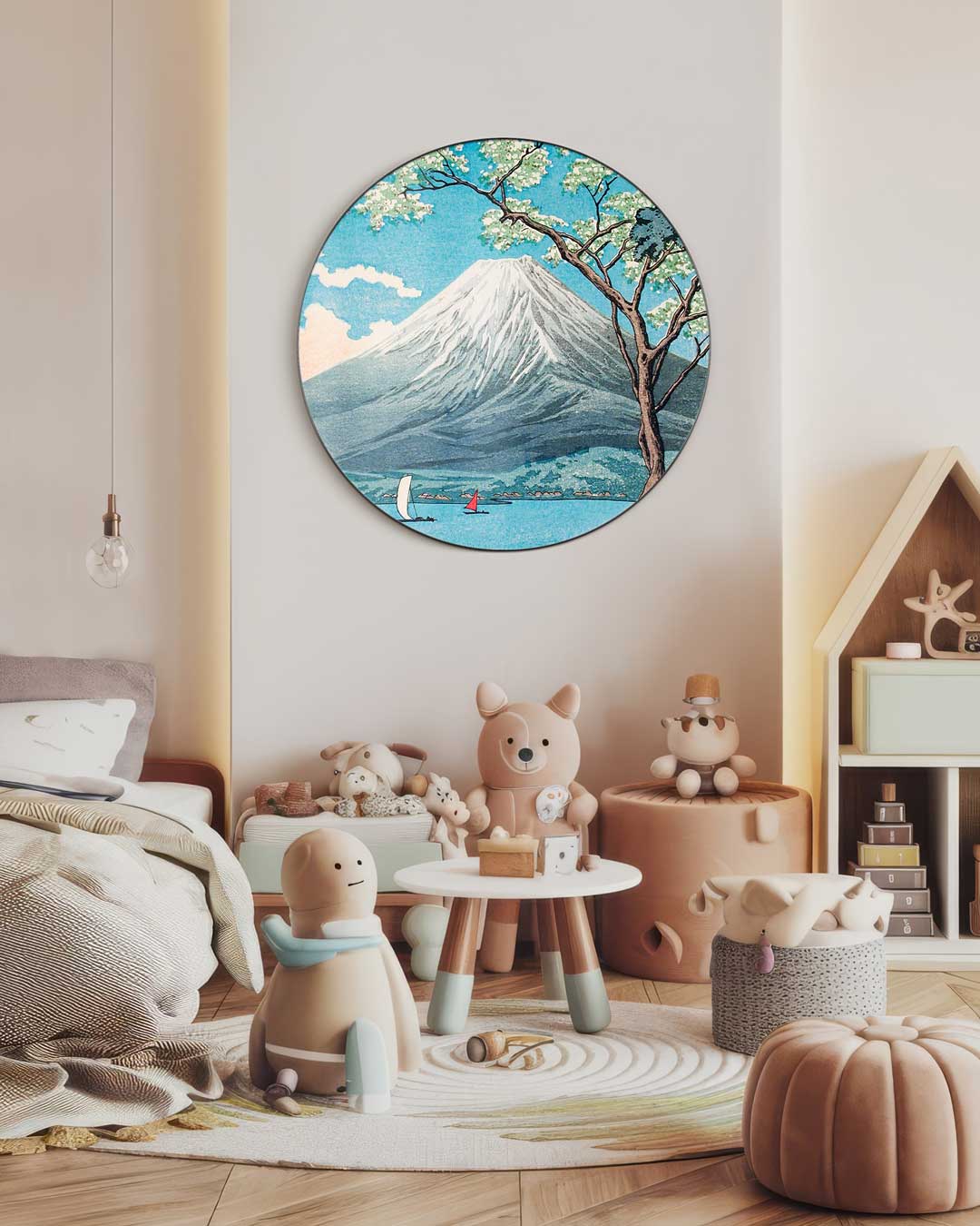 Rustieke Berglandschap Muurcirkel-WallArtistic