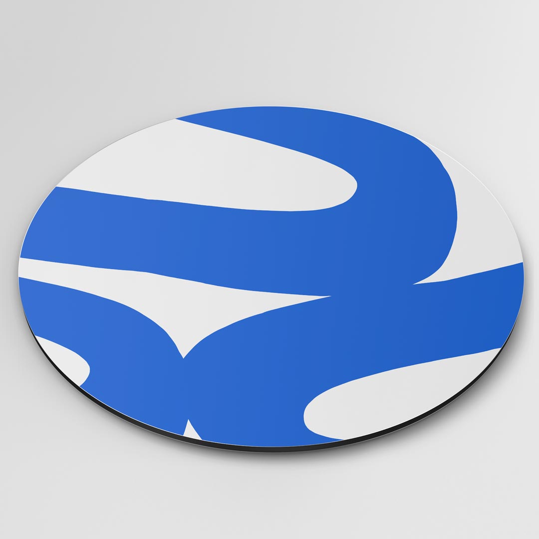Speelse Blauwe Golf Muurcirkel