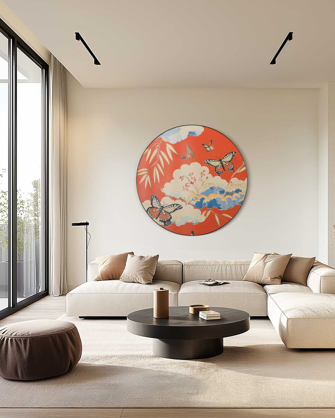 Vlinders in de Wolken Muurcirkel-WallArtistic