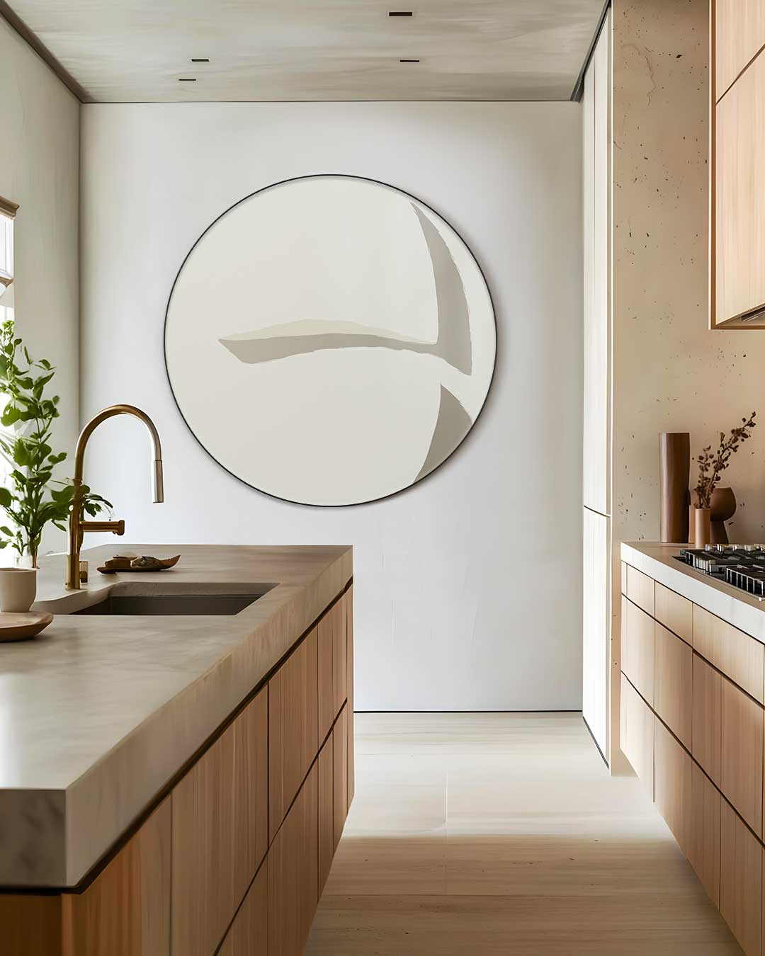 Moderne Beige Muurcirkel