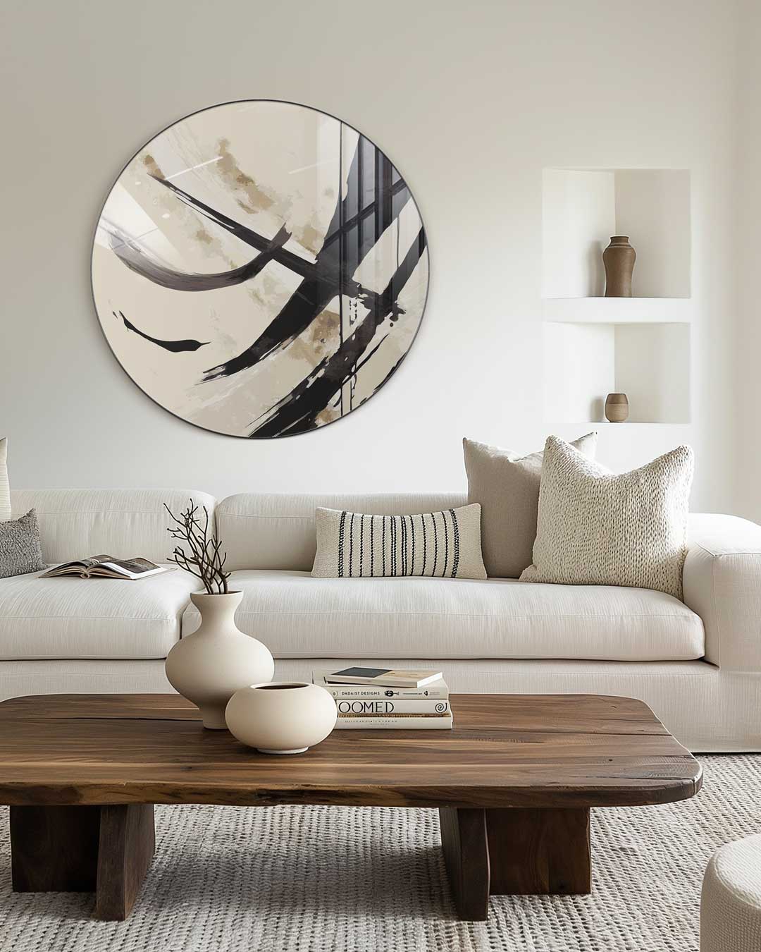 Abstracte Beige Muurcirkel