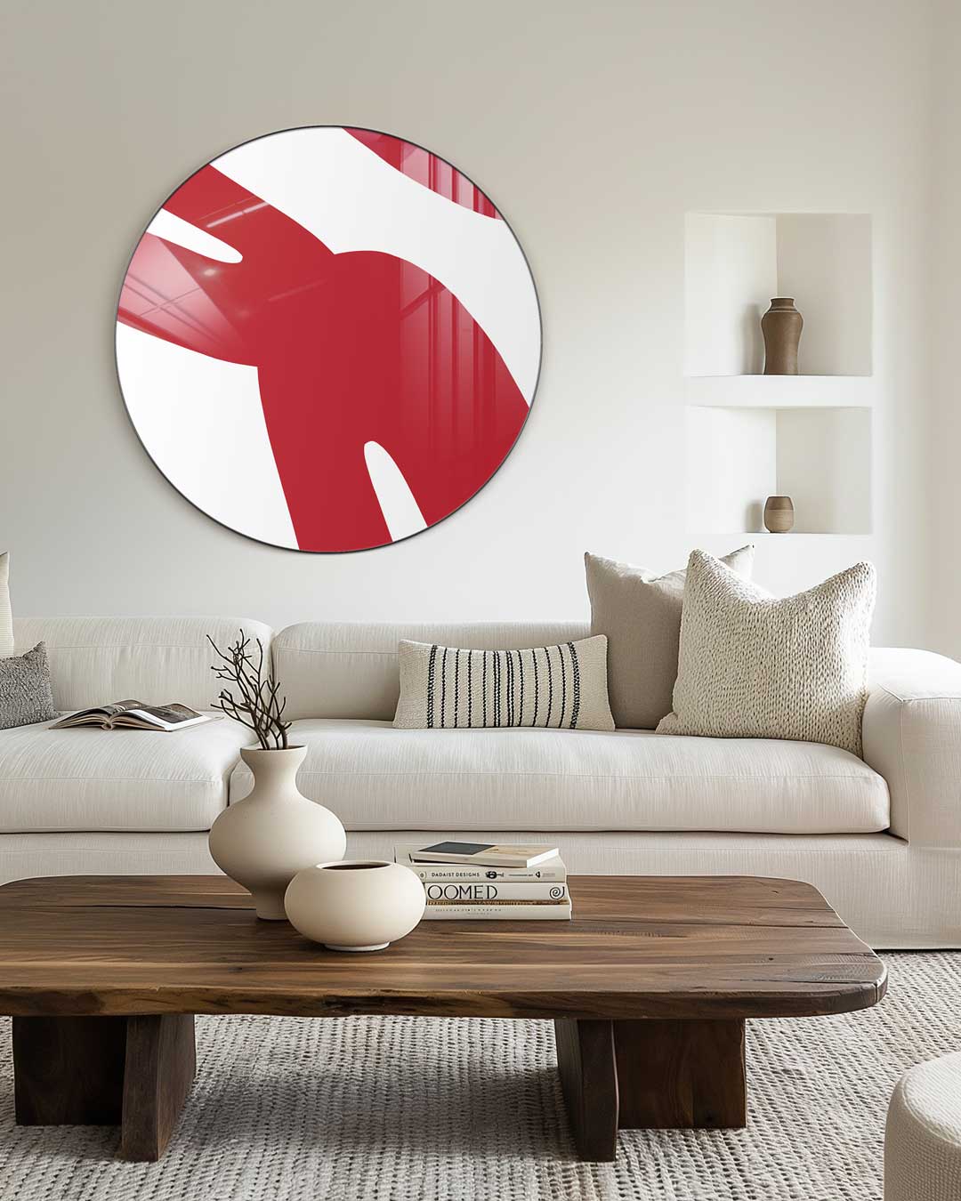 Abstracte Rood-Witte Muurcirkel
