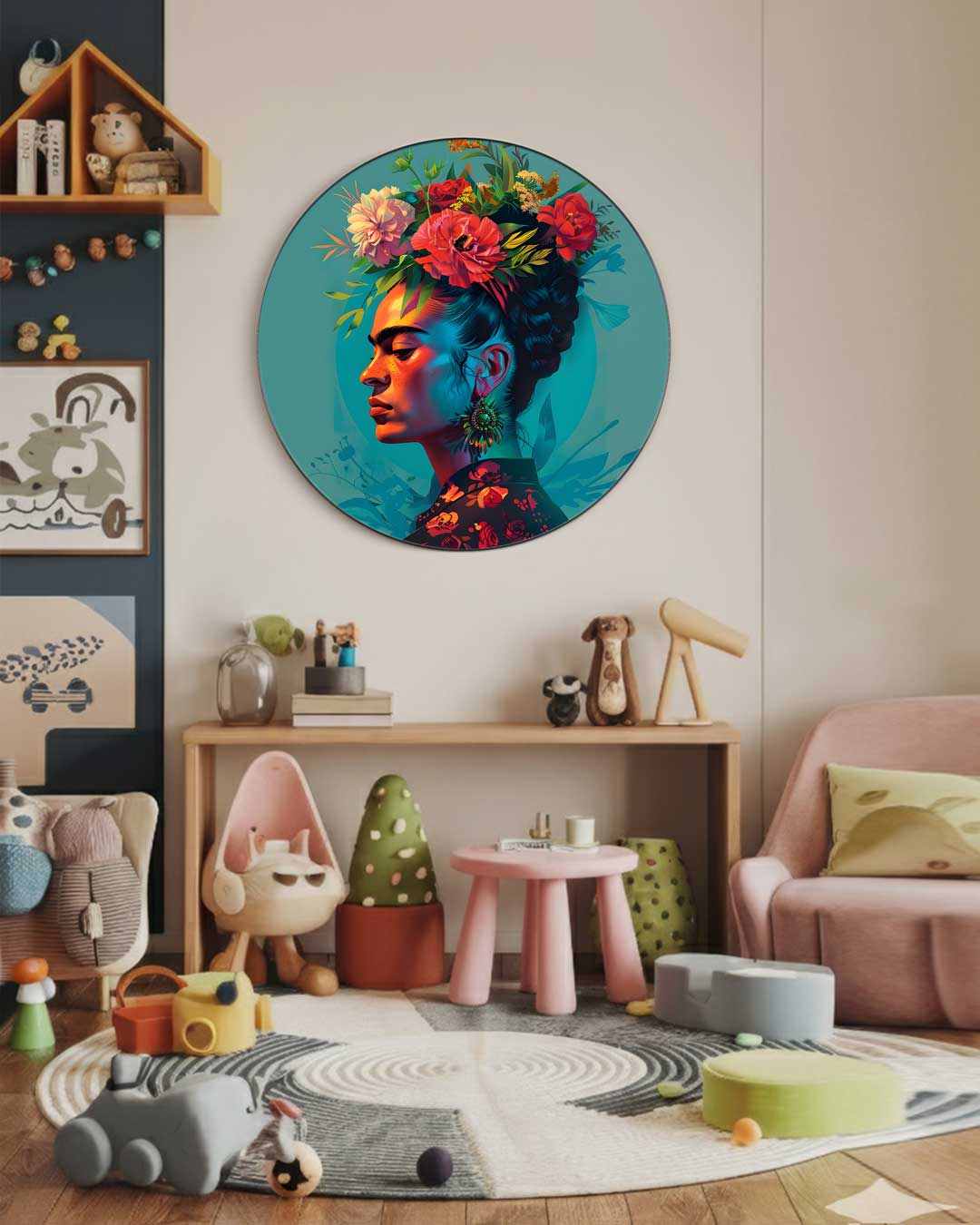 Kleurrijke Bloemenpracht Muurcirkel