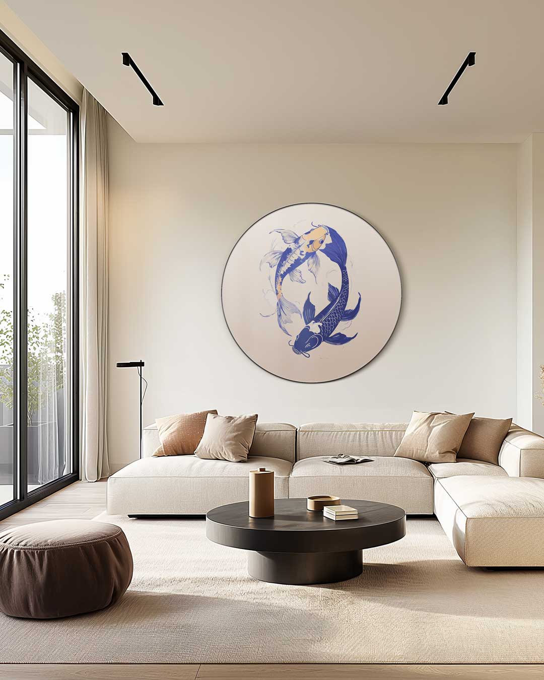 Koi Vissen Yin Yang Muurcirkel