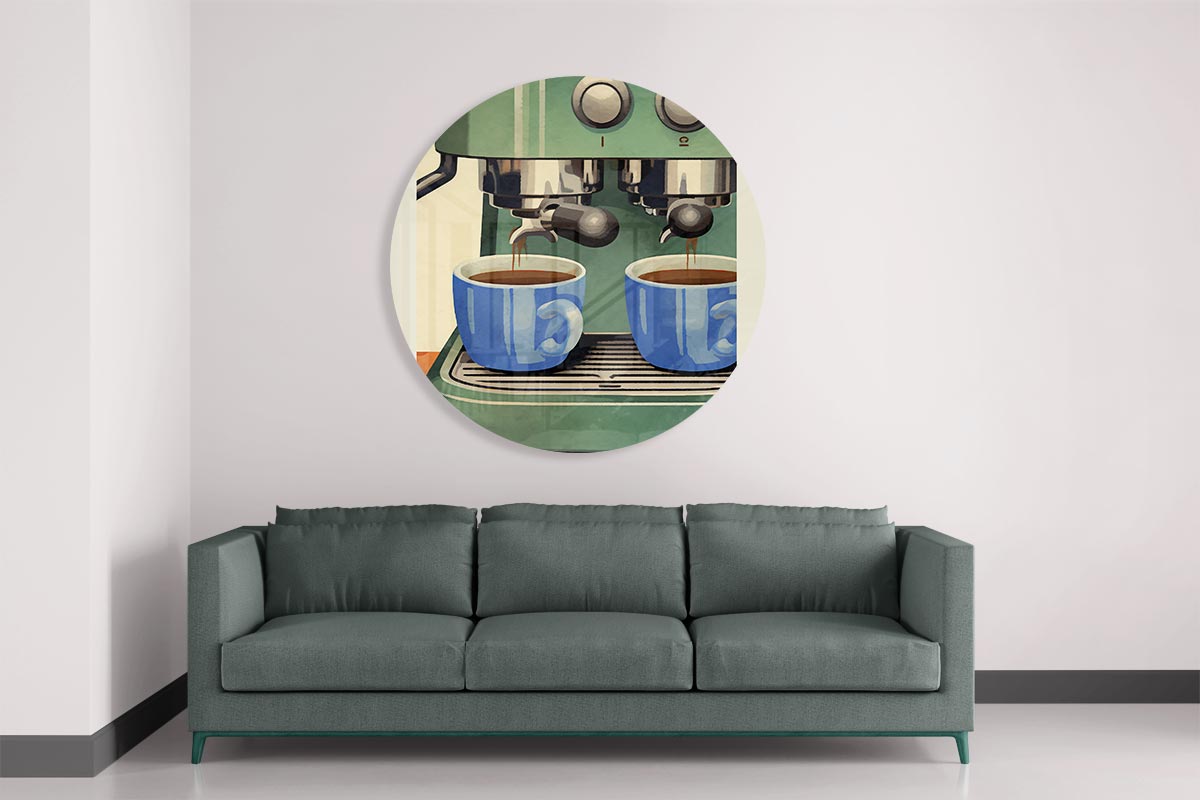 Koffie Romantiek Muurcirkel-WallArtistic