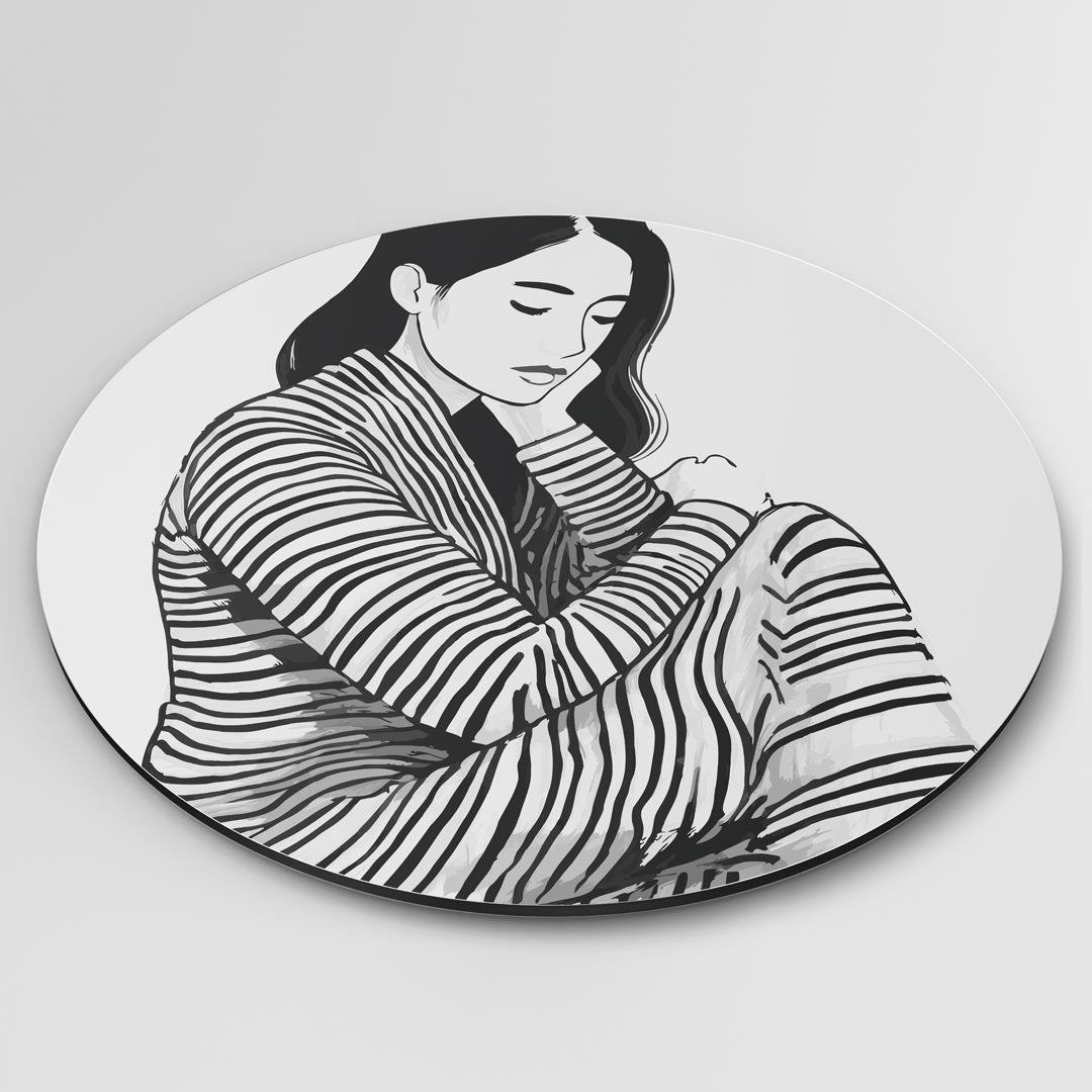 Rustige Striped Art Muurcirkel