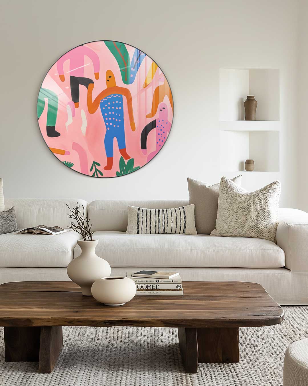 Kleurrijke Abstracte Figuren Muurcirkel