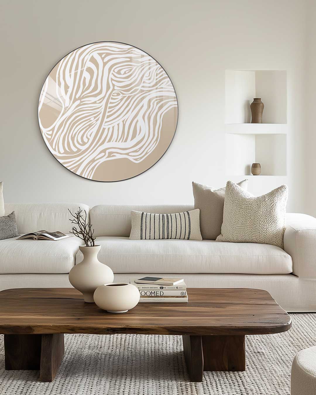 Stijlvolle Beige Muurcirkel