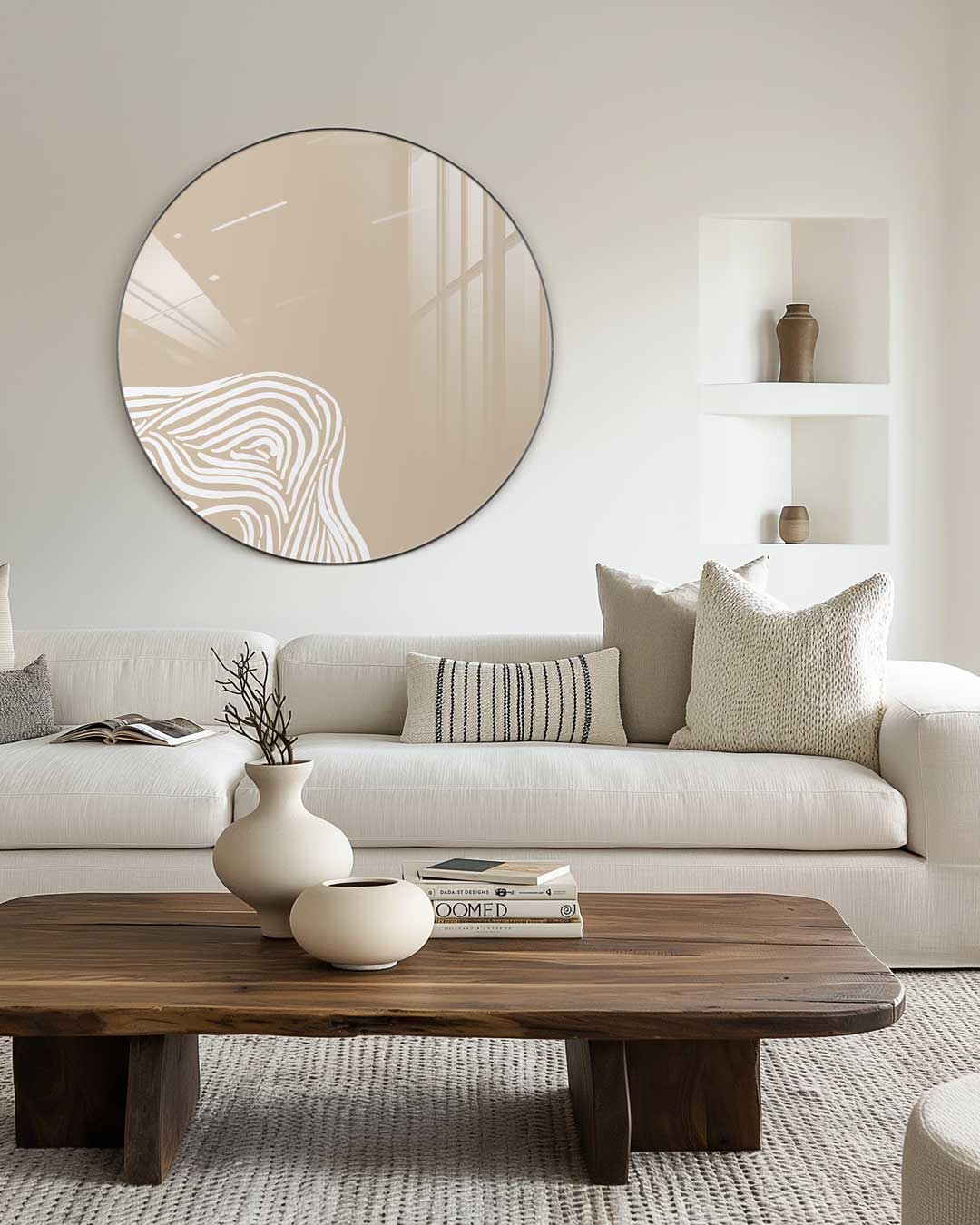 Stijlvolle Beige Muurcirkel
