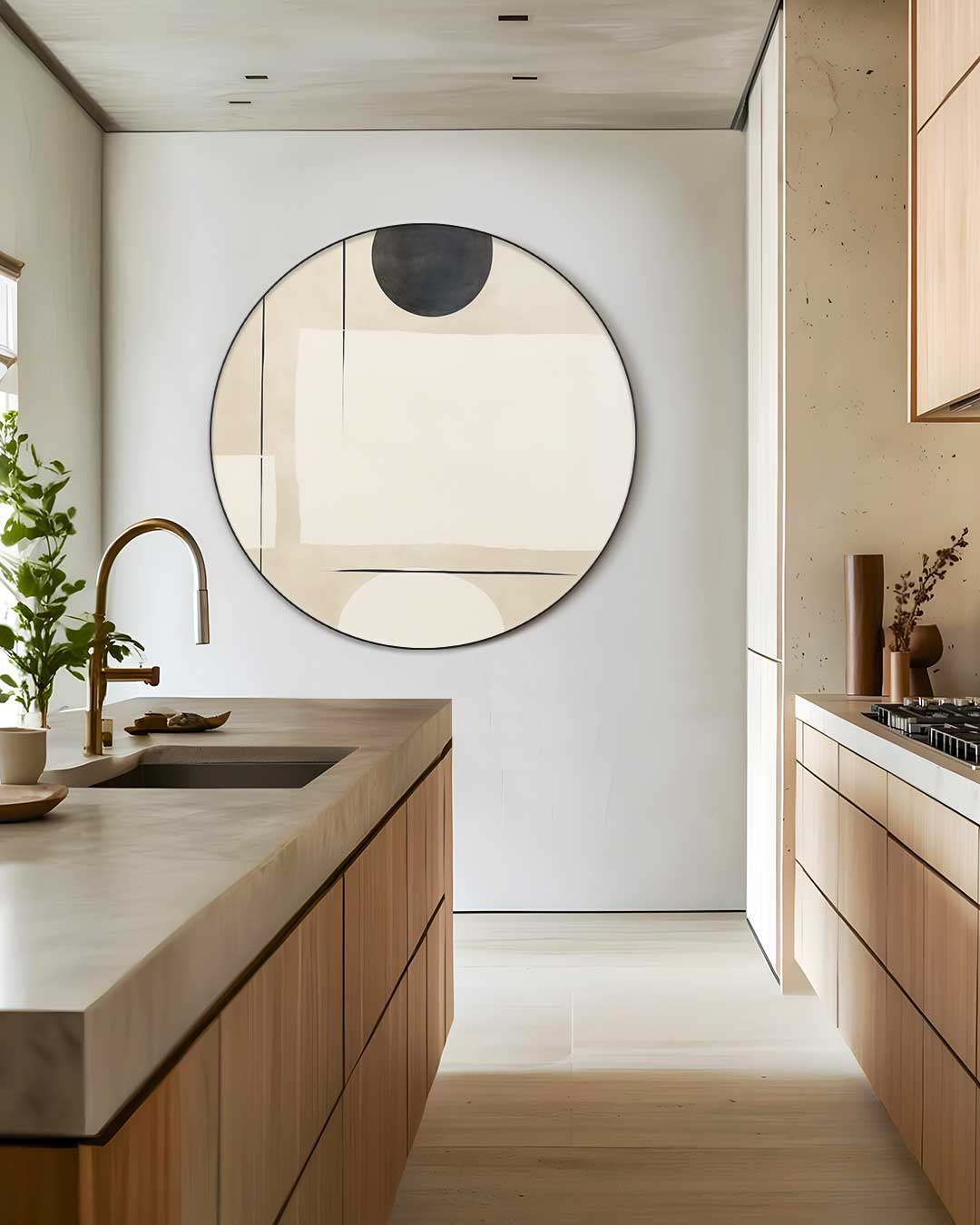 Moderne Beige Muurcirkel