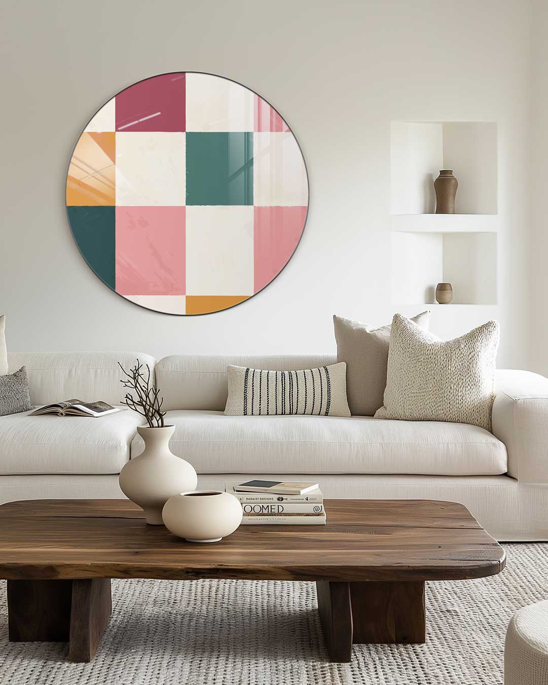 Kleurrijke Patchwork Muurcirkel-WallArtistic