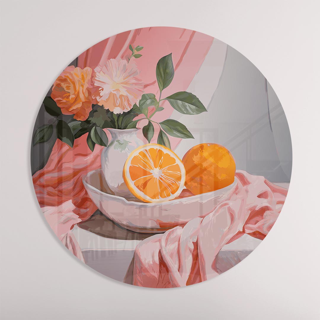 Zomerse Bloem en Citrus Muurcirkel