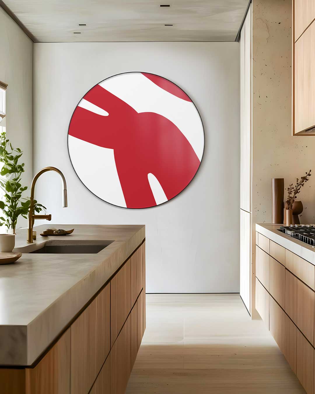 Abstracte Rood-Witte Muurcirkel