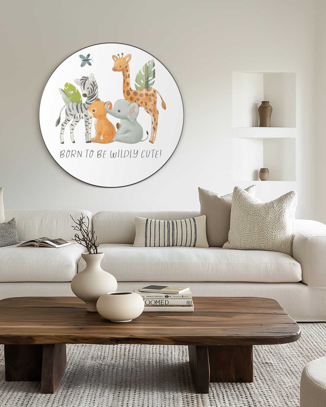 Schattige Jungle Dieren Muurcirkel-WallArtistic