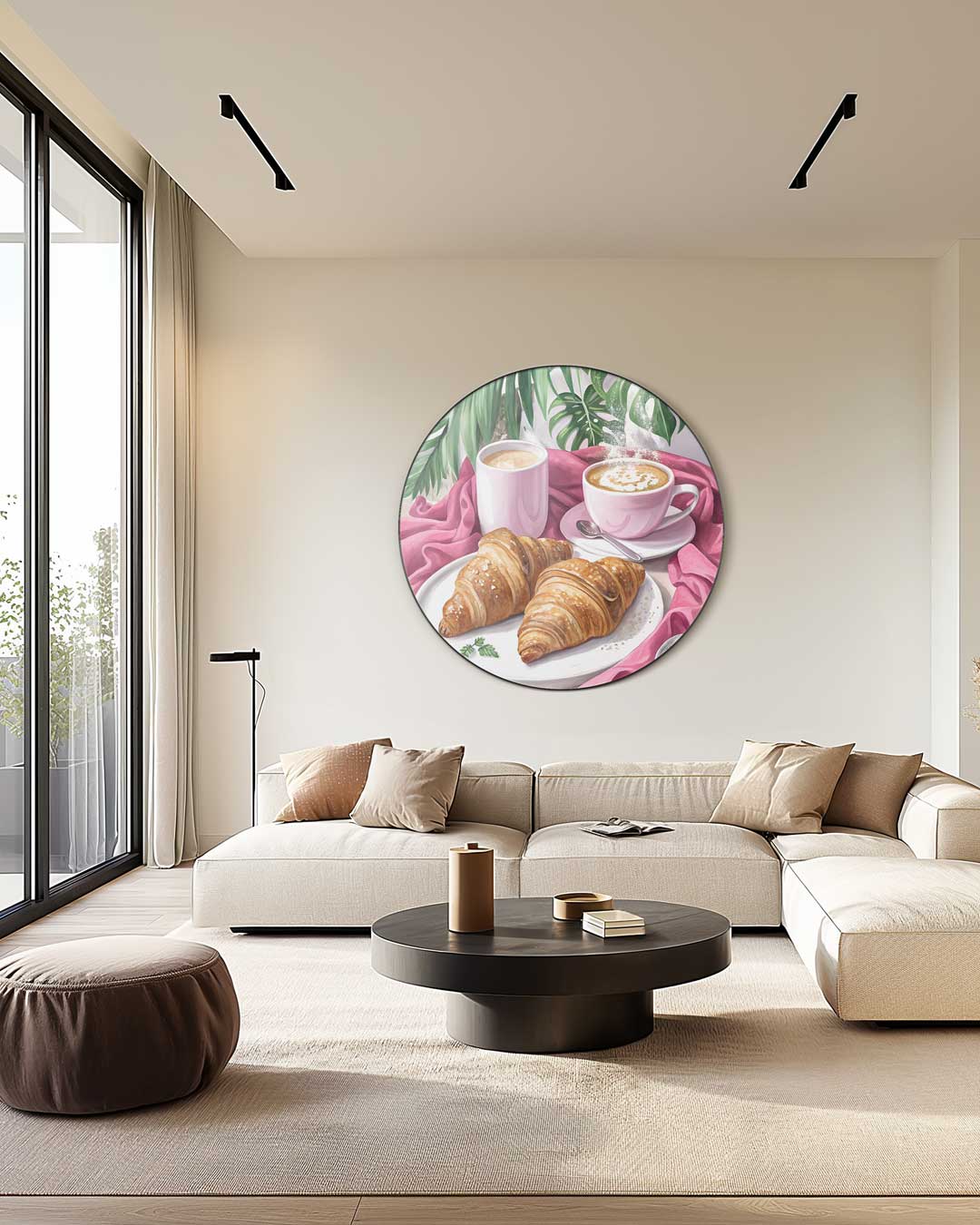 Ontbijt Romantiek Muurcirkel-WallArtistic