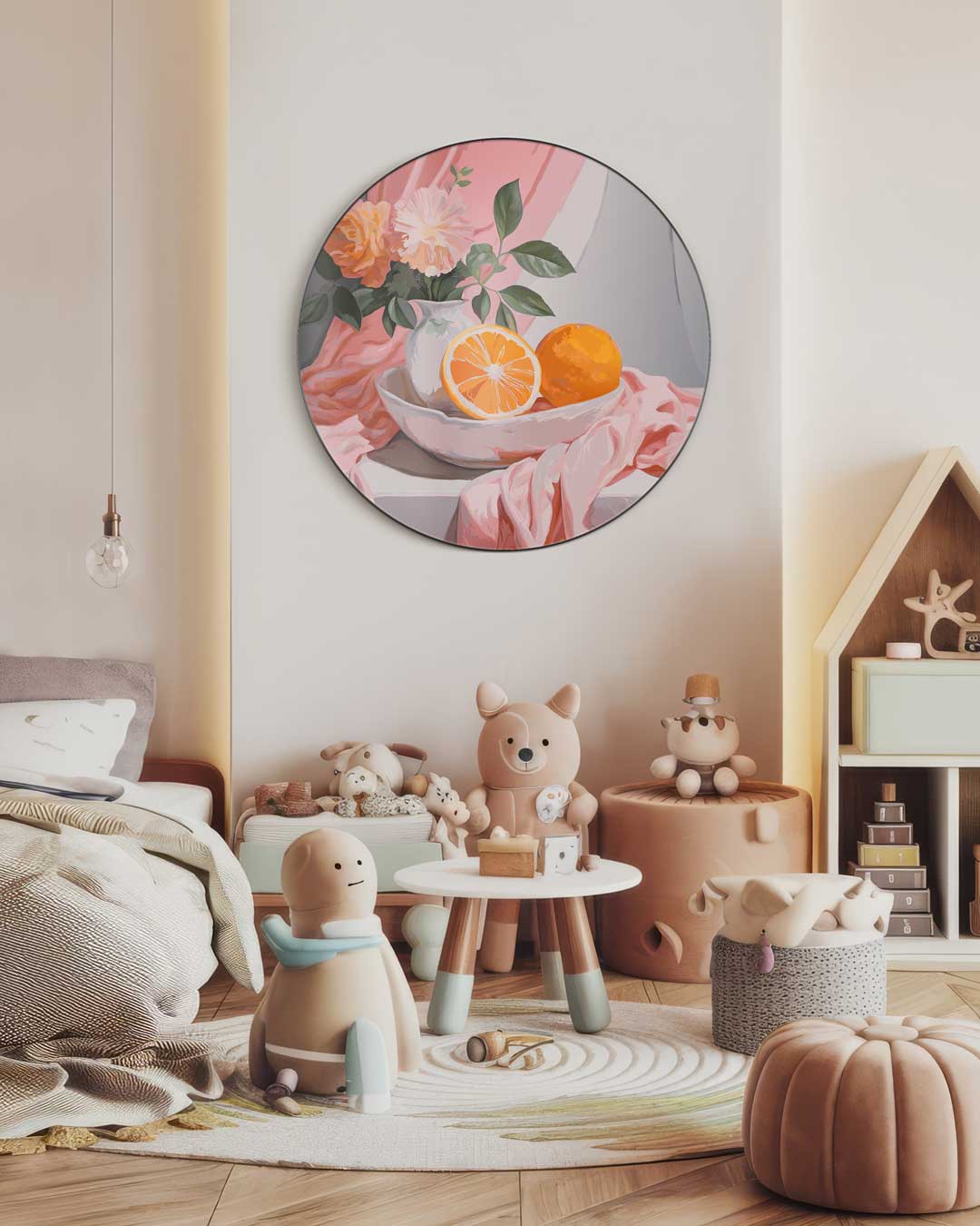 Zomerse Bloem en Citrus Muurcirkel