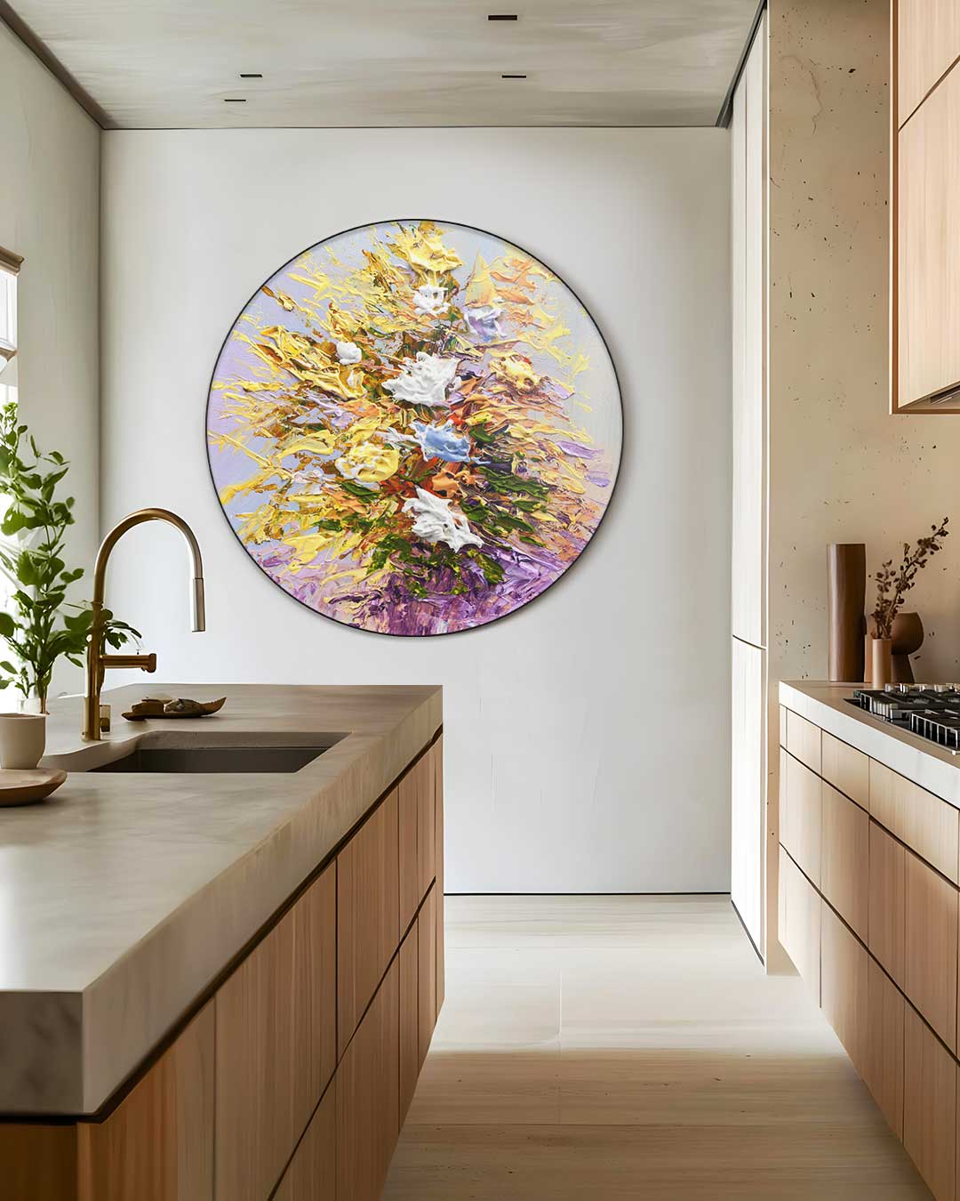 Kleurrijke Bloemenpracht Muurcirkel-WallArtistic