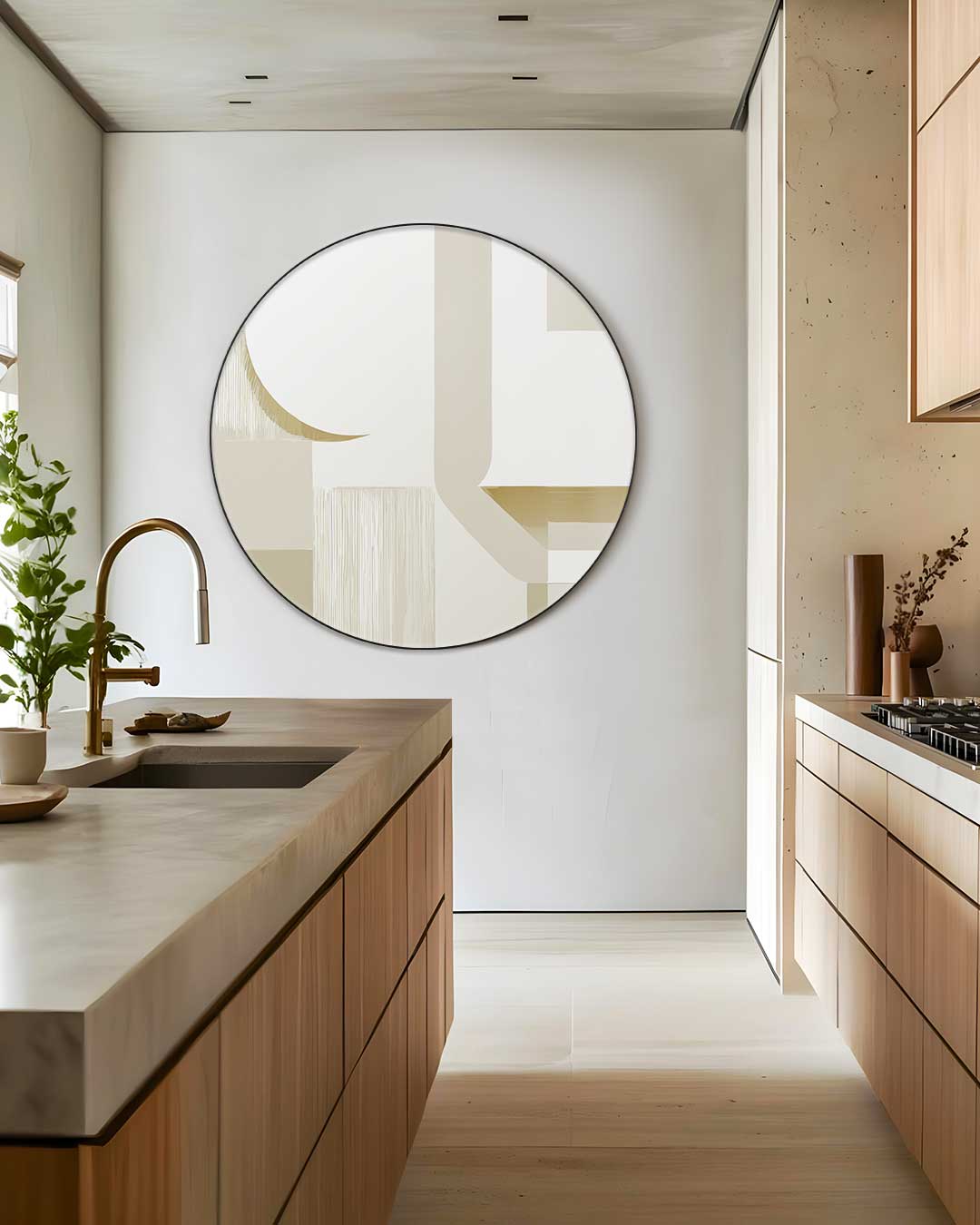 Moderne Beige Muurcirkel