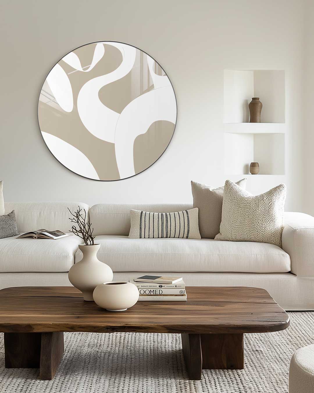 Elegante Beige Wandsieraad Muurcirkel