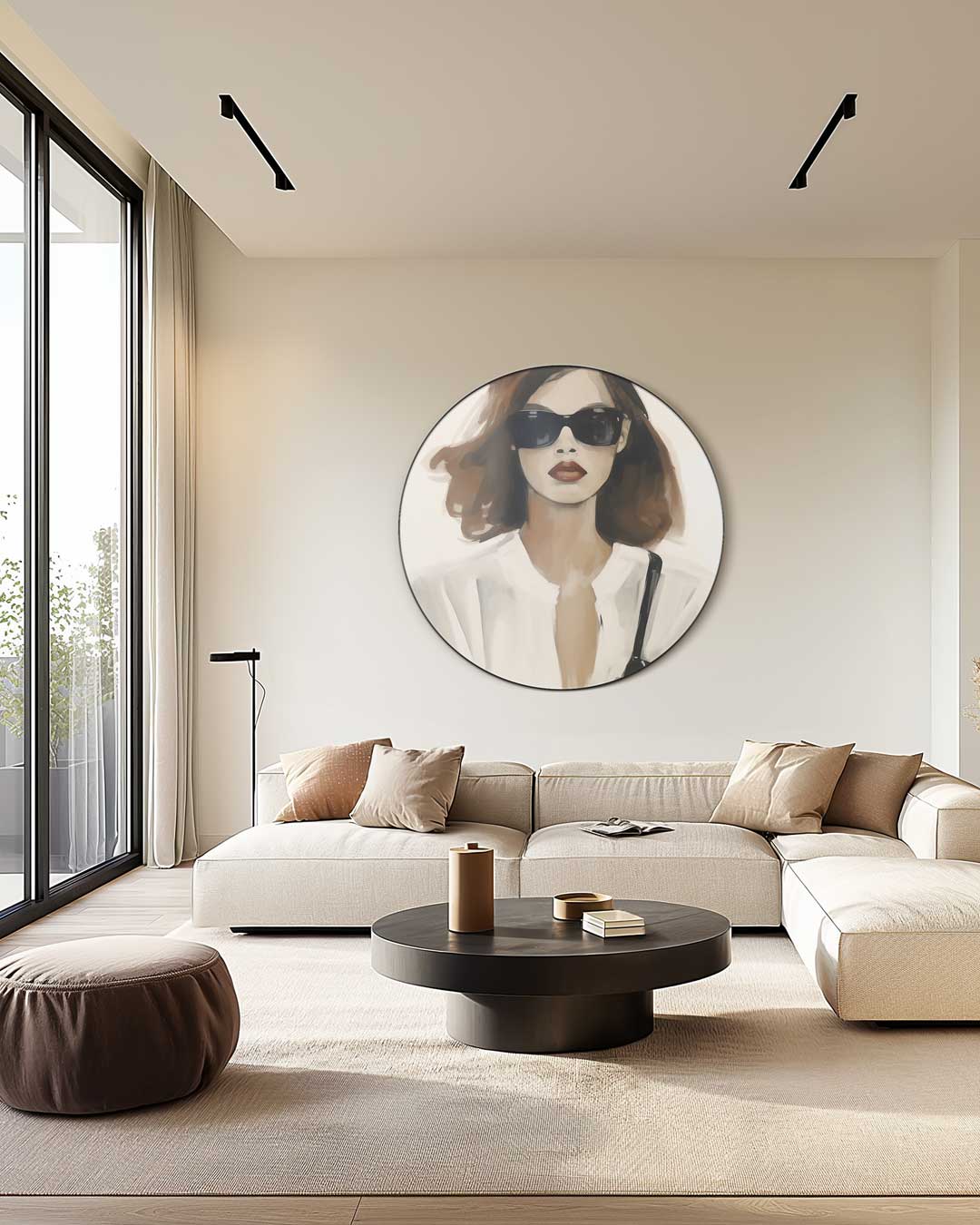 Stijlvolle Dame Muurcirkel-WallArtistic