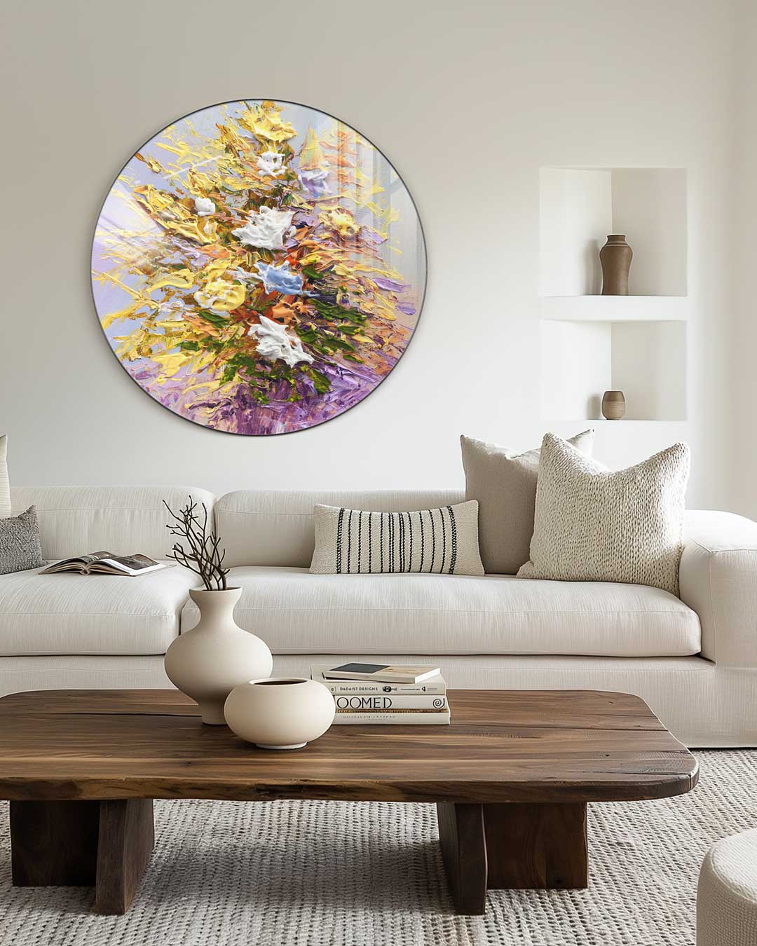 Kleurrijke Bloemenpracht Muurcirkel-WallArtistic